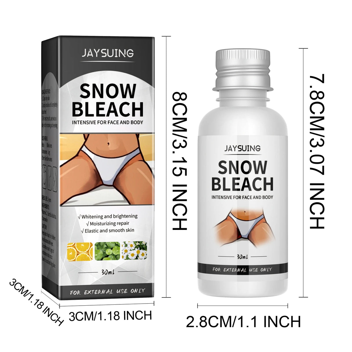 Body Snow Bleach Cream for Brightening Private Parts & Underarms