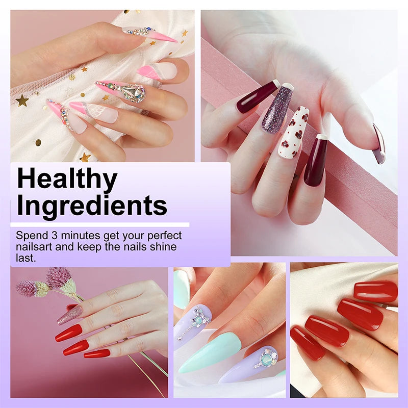 18 Colors Gel Nail Polish Set with LED Lamp, Base & Top Coat Kit