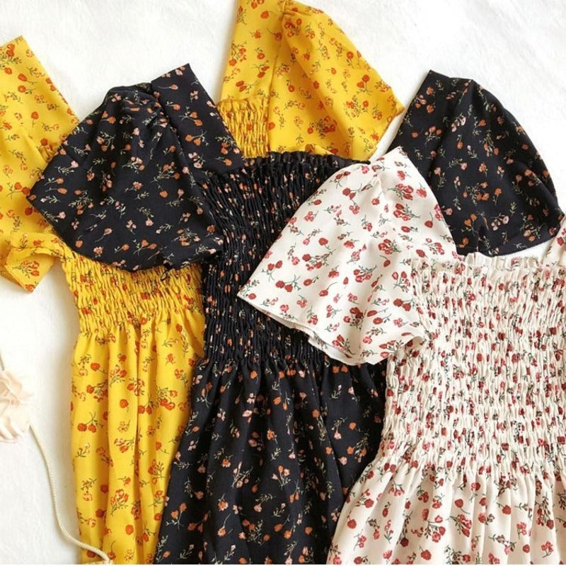 Chiffon Midi Dress for Women | Floral Print | Short Sleeve | Casual Wear
