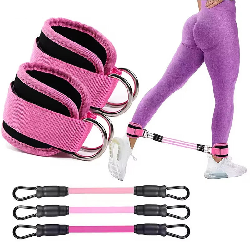 Adjustable D-Ring Ankle Straps for Cable Machines - 1pc Comfortable Cuffs