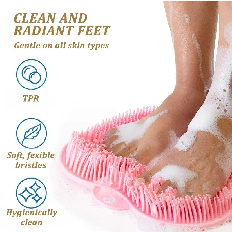 Silicone Foot Scrubber Brush Pad with Suction Cups for Bath Massage