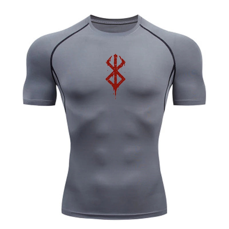 Men's Quick Dry Compression Shirt Short Sleeve Gym Workout T-Shirt
