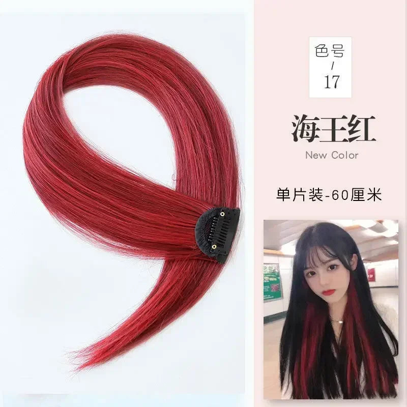 60cm Clip In Hair Extensions Synthetic Long Straight Hairpiece Accessories