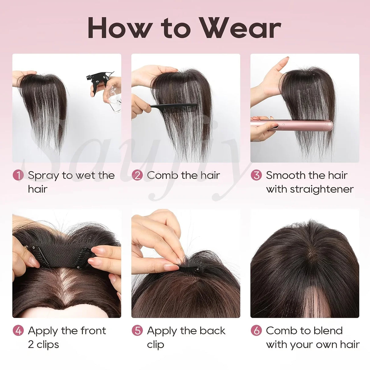 Human Hair Toppers for Women, 5x9cm Clip-in Hairpieces for Volume