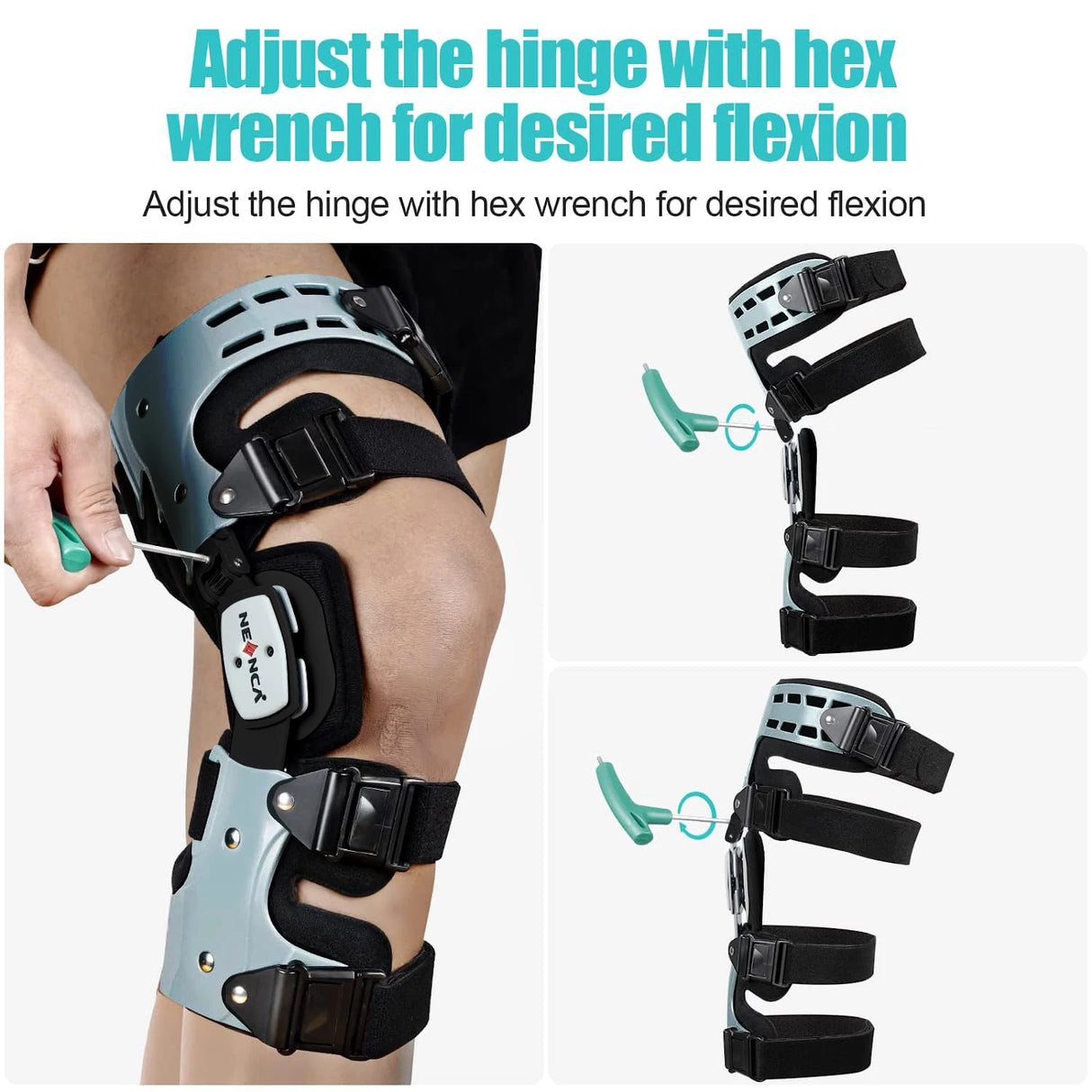 NEENCA Adjustable Hinged Knee Brace with Stabilizing Support - Unisex