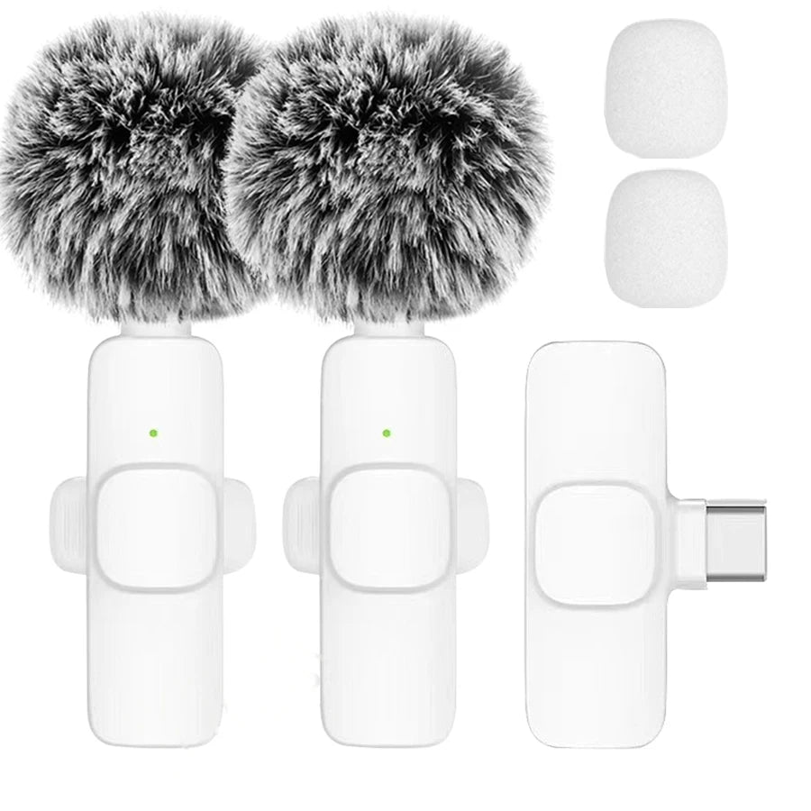 Wireless Lavalier Microphone for iPhone Android PC - Mini Audio Recording