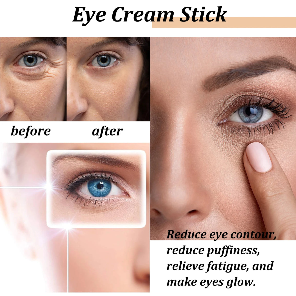 Snail Eye Cream Stick Collagen Firming Dark Circles Puffiness Moisturizing