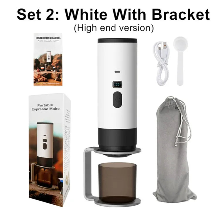 Portable 3-in-1 Wireless Espresso Coffee Maker for Car Home Camping