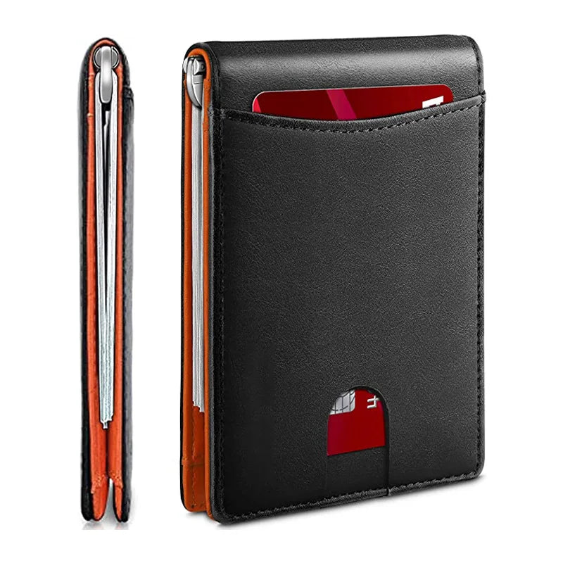 Slim Wallet for Men - RFID Blocking Leather Bifold Front Pocket Wallet