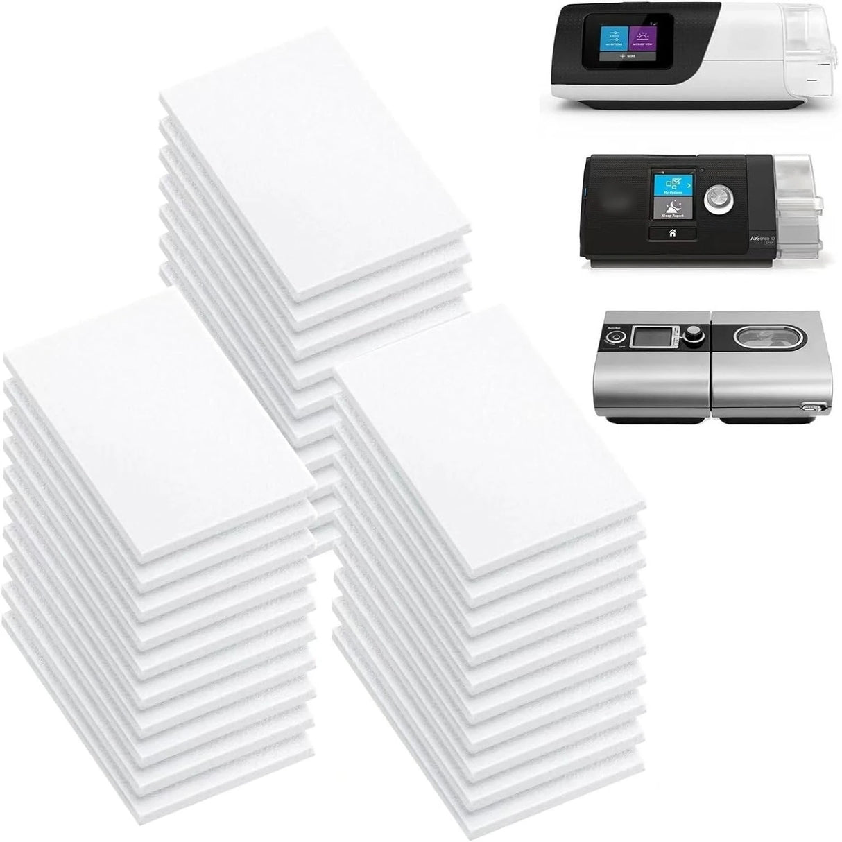 CPAP Filters 30 Pcs Universal Replacement for Resmed Airsense 10 & S9 Series