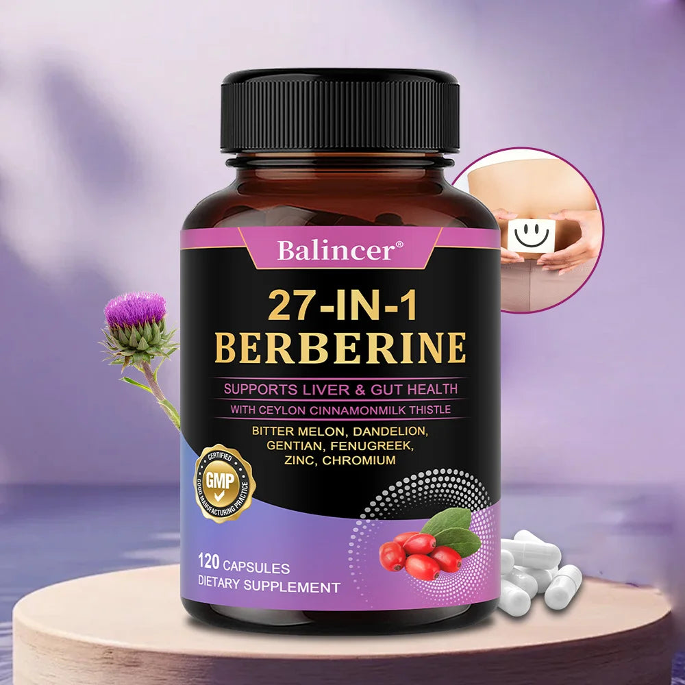 Berberine Capsules with Ceylon Cinnamon and Milk Thistle