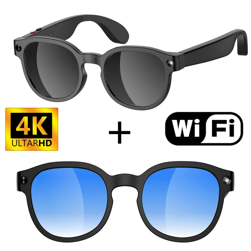 Smart AI Glasses with 800W Camera, Bluetooth, Waterproof, Voice Call