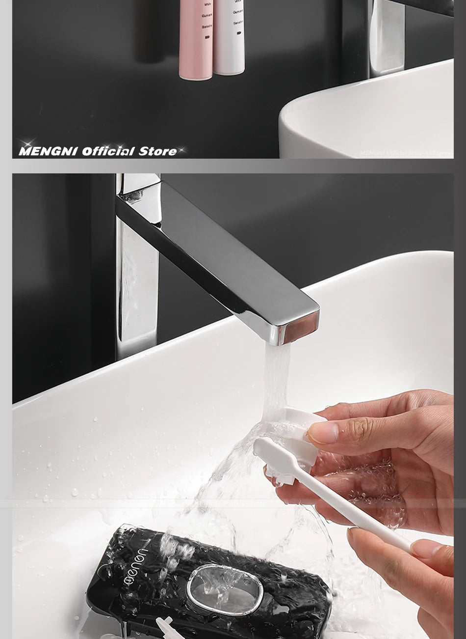 Automatic Toothpaste Dispenser Wall-Mounted Squeezer Toothbrush Holder Rack