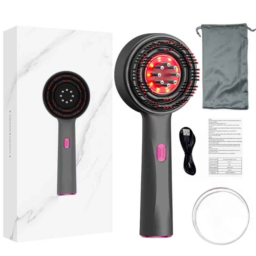 Electric Vibration Massage Comb with Red Light Therapy for Hair Growth