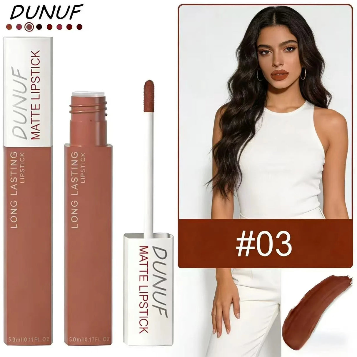 8pc Lip Gloss Set Matte Waterproof Highly Pigmented Nude Red Makeup