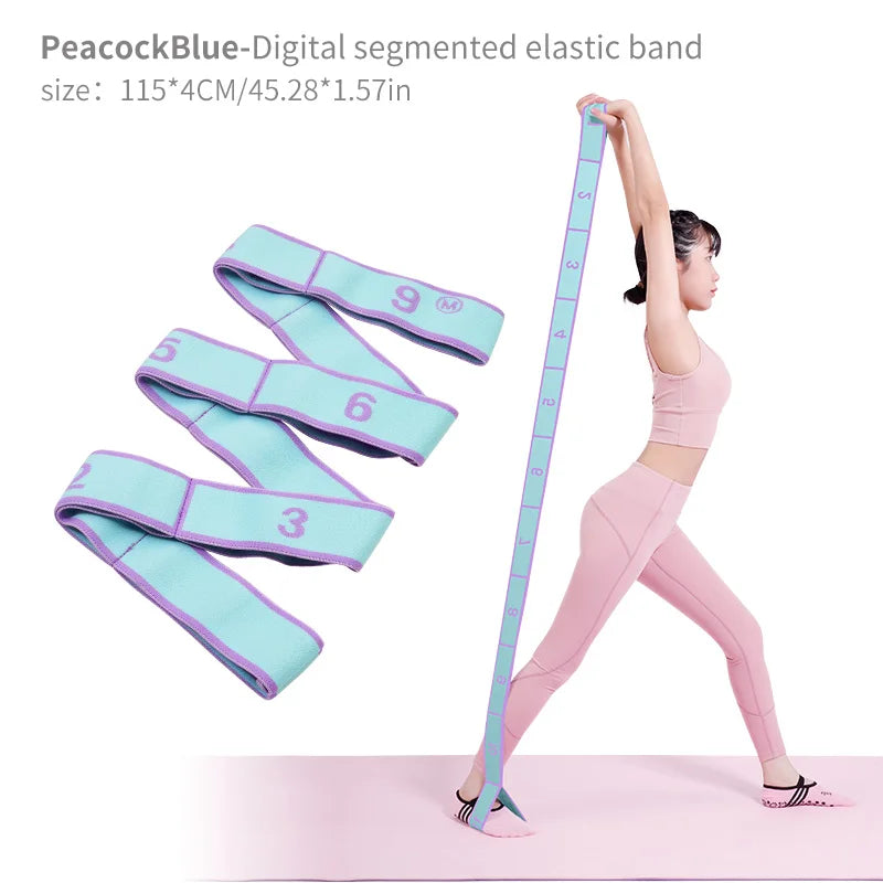Elastic Yoga Stretching Strap with Loops for Ballet, Dance, Pilates