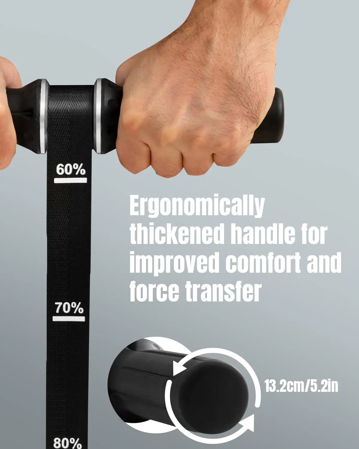 Forearm Strengthener Wrist Roller Silicone Handle Heavy-Duty Nylon Strap