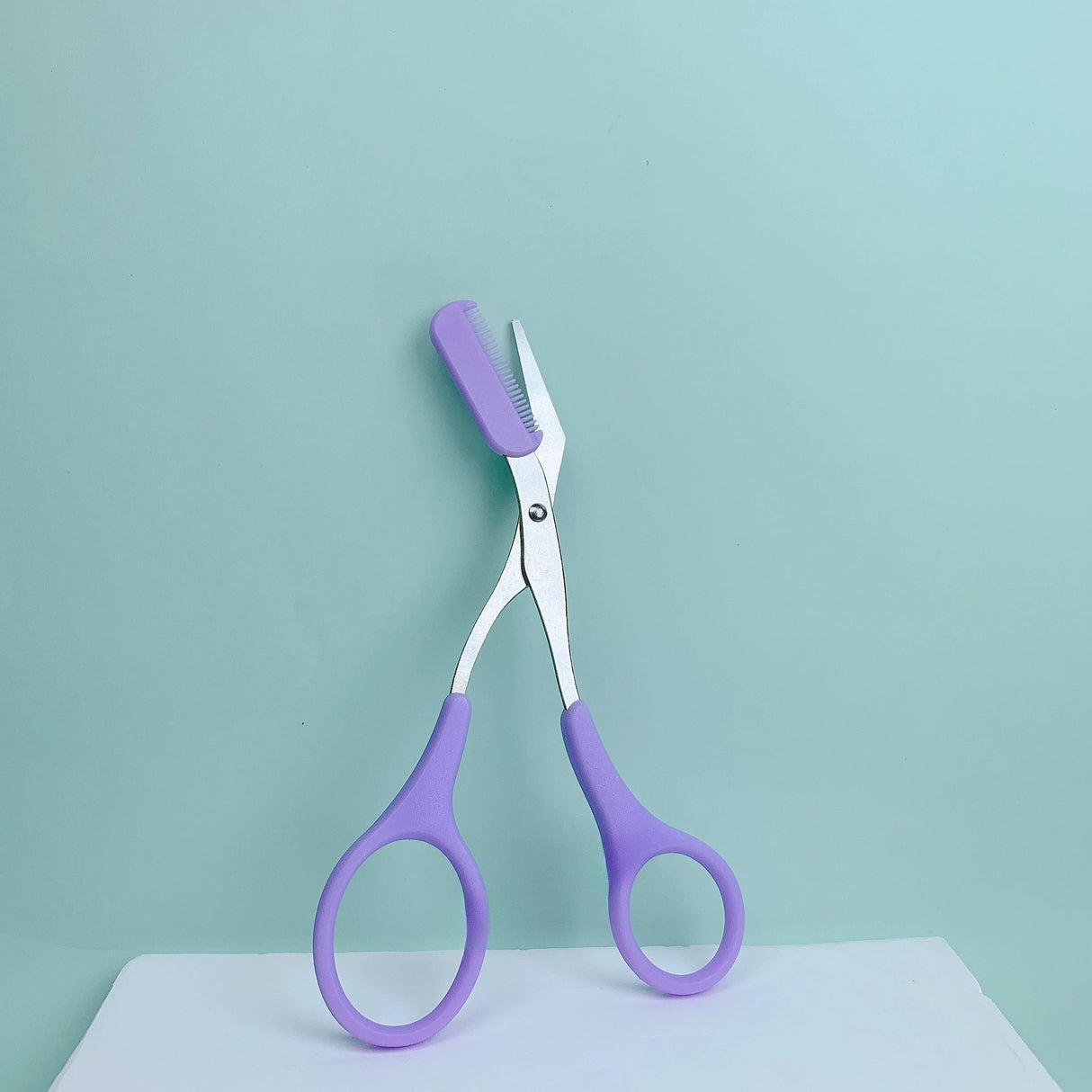 Pink Eyebrow Trimming Scissors with Comb - Stainless Steel Grooming Tool