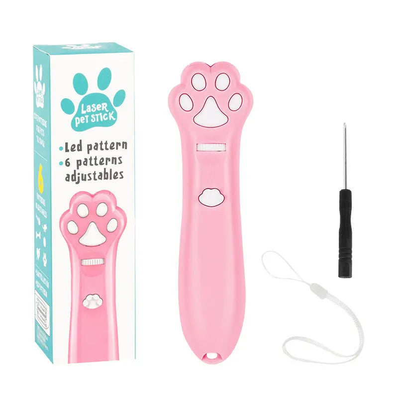 Laser Cat Teasing Stick LED Light Pointer Interactive Pet Toy for Cats & Dogs