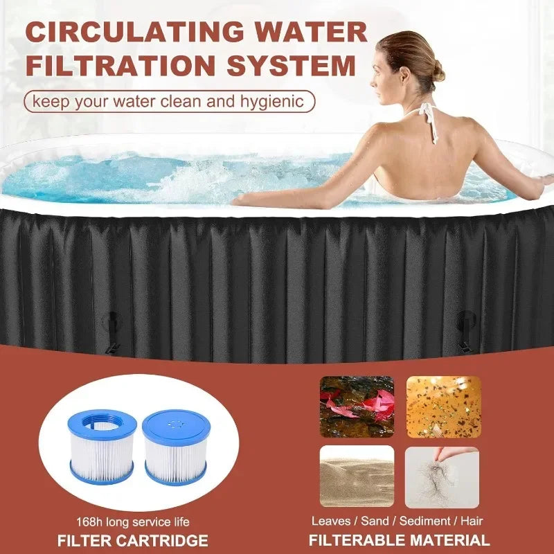 LILYPELLE Inflatable Hot Tub for 1-2 Persons, 75 Gallon Capacity