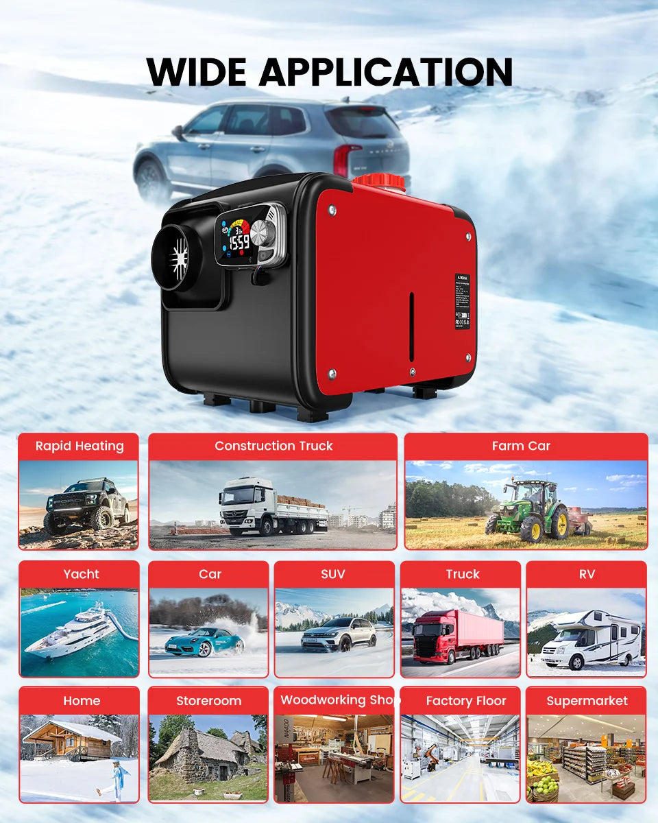 Diesel Air Heater 12V 5-8KW with LCD Switch for Car Truck RV Boat