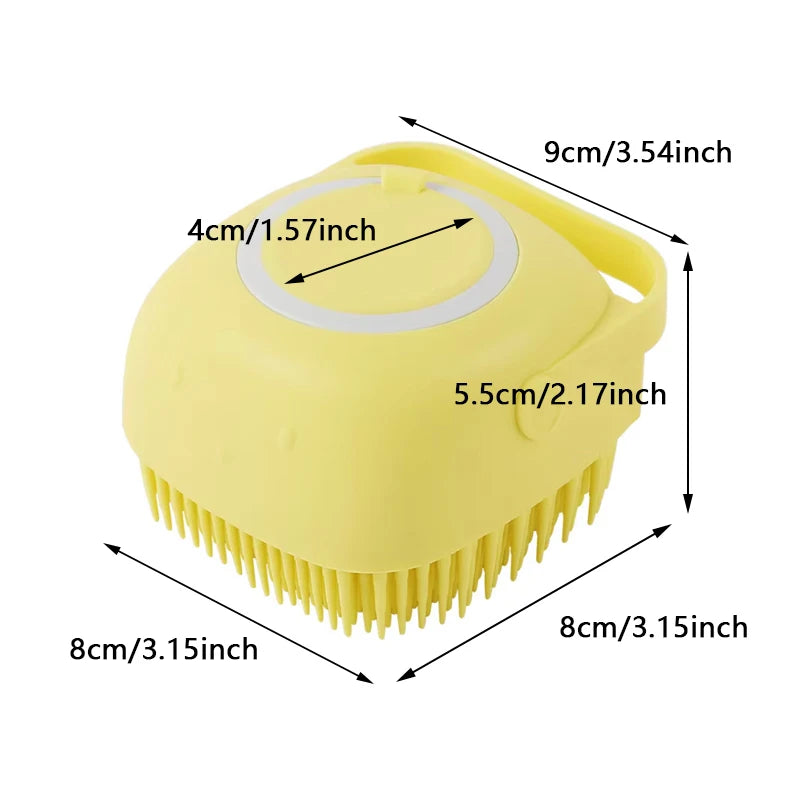 Dog Bathing Brush Silicone Shampoo Dispenser for Dogs and Cats Grooming Tool