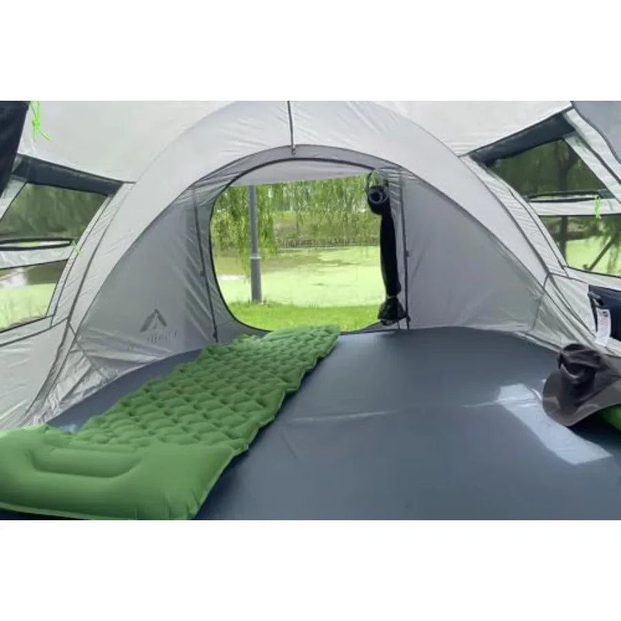 4 Person Pop Up Tent for Camping and Hiking, Waterproof Polyester, Gray/Black