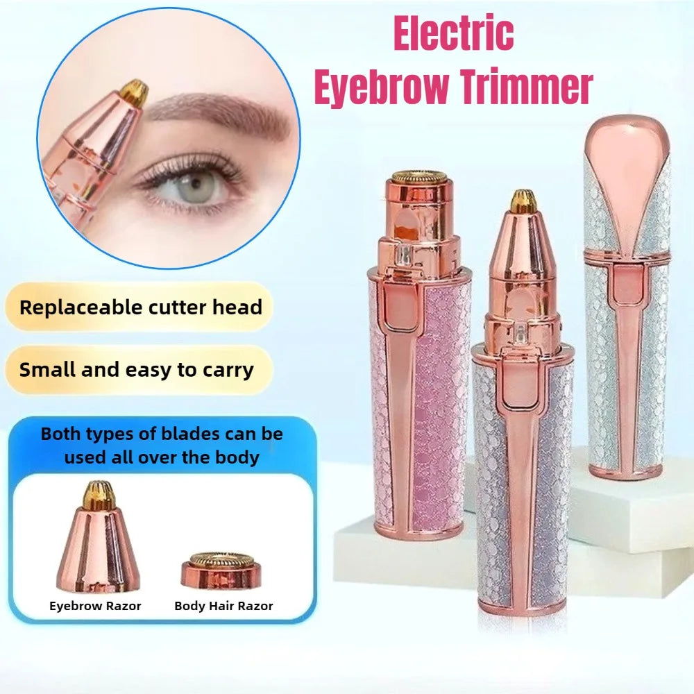 Electric Eyebrow Trimmer Rechargeable Painless Facial Hair Remover for Women