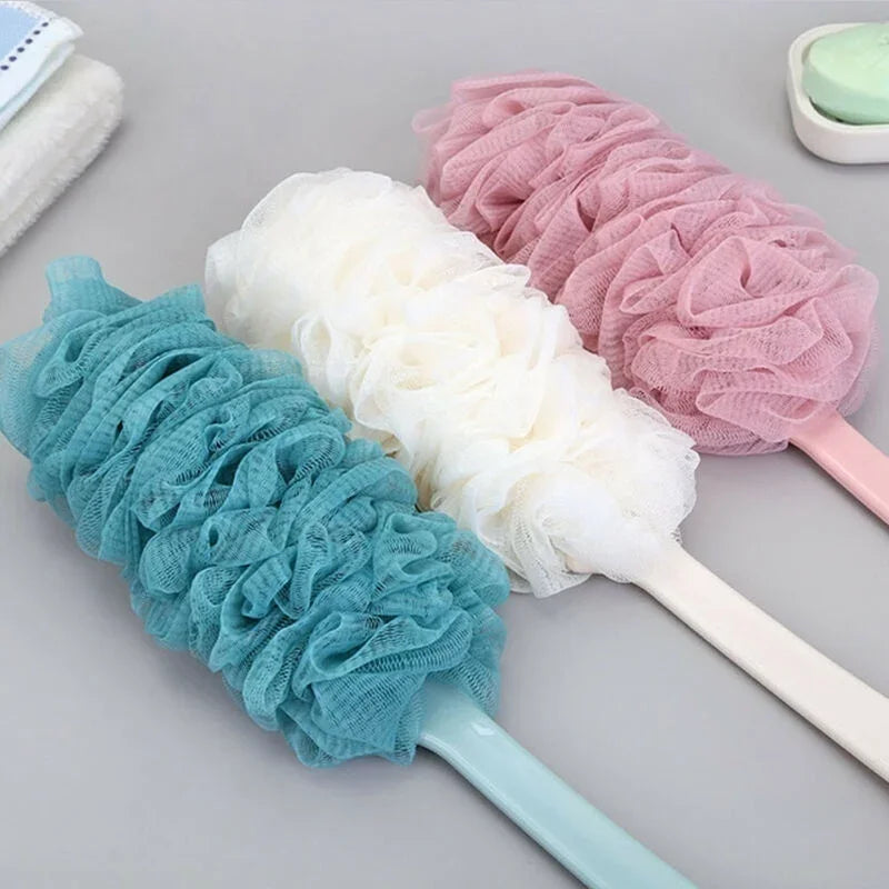 Long Handle Bath Brush Back Scrubber Soft Mesh Shower Puff 1pc