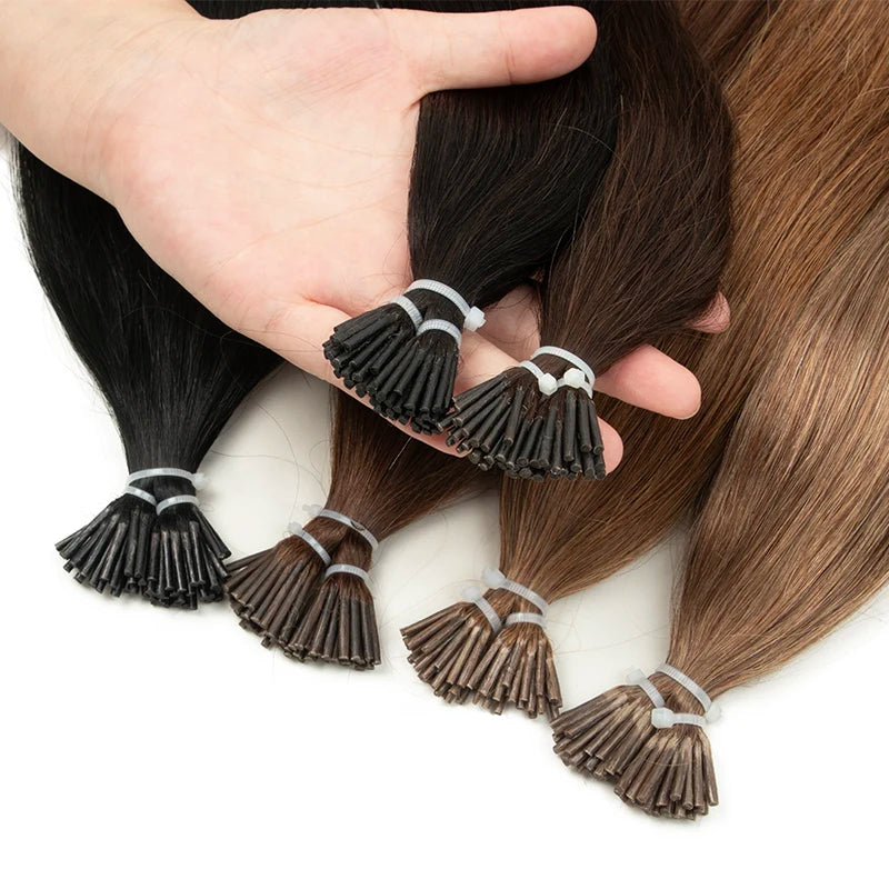 I Tip Hair Extensions Real Human Hair 30g/pack Microlink Capsules 14"