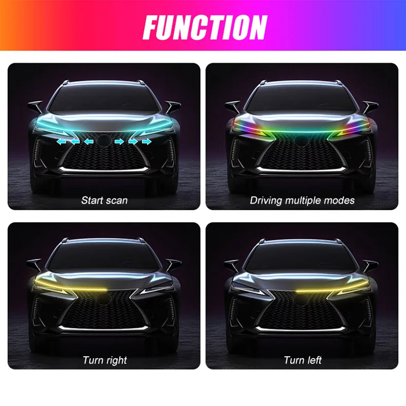 LED Neon Strip Running Lights for 12V Car - APP Control Multi-function