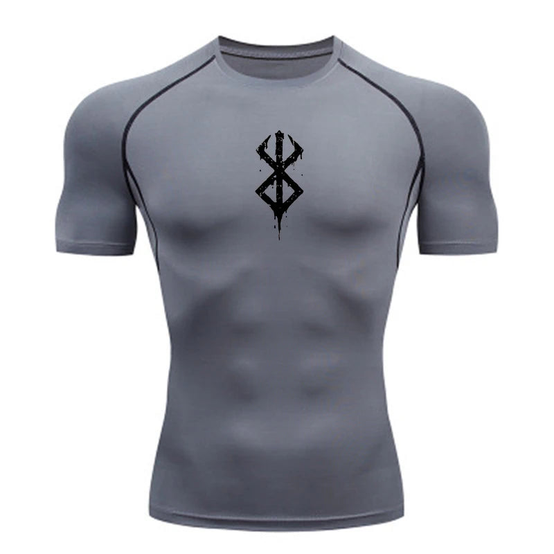Men's Quick Dry Compression Shirt Short Sleeve Gym Workout T-Shirt
