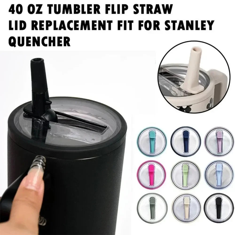 Stanley 40oz Spill-Proof Cup Cover with Spiral Straw Accessory