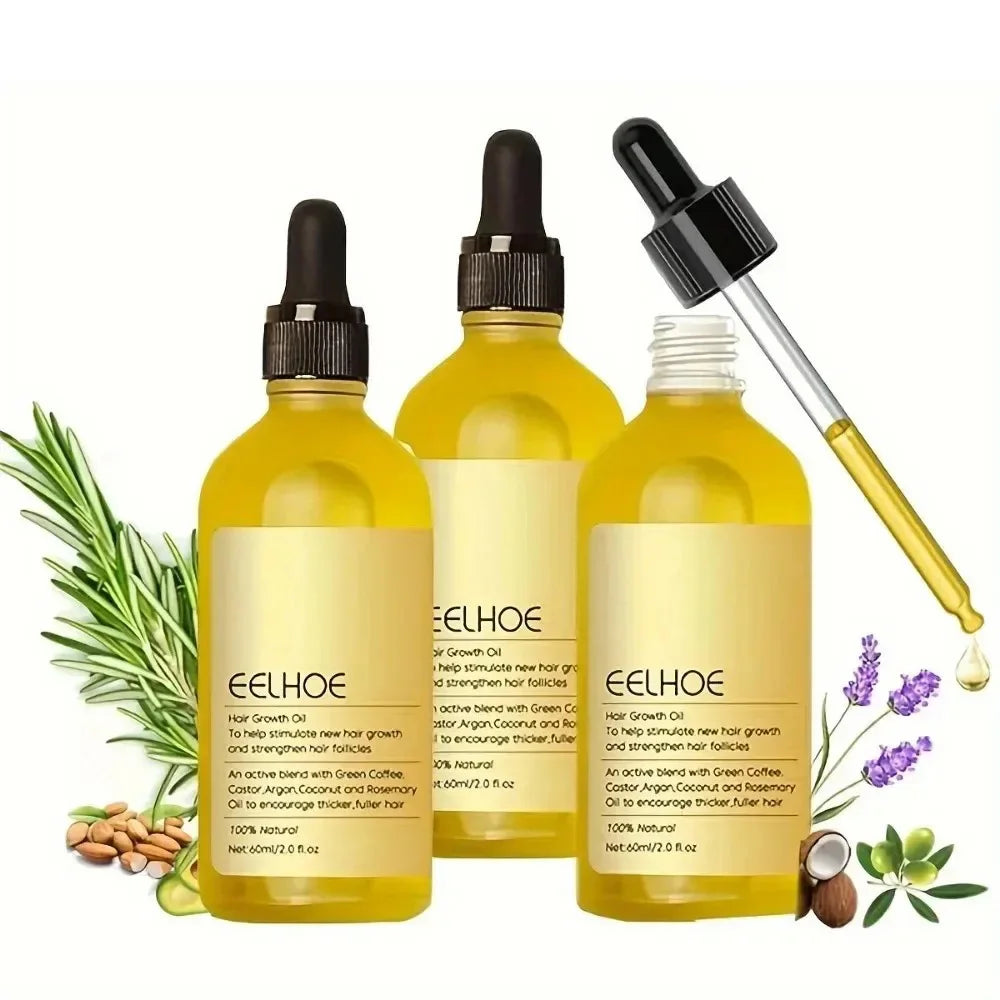 Natural Hair Growth Oil Serum - 1/2/3pcs Rosemary Anti Hair Loss Treatment