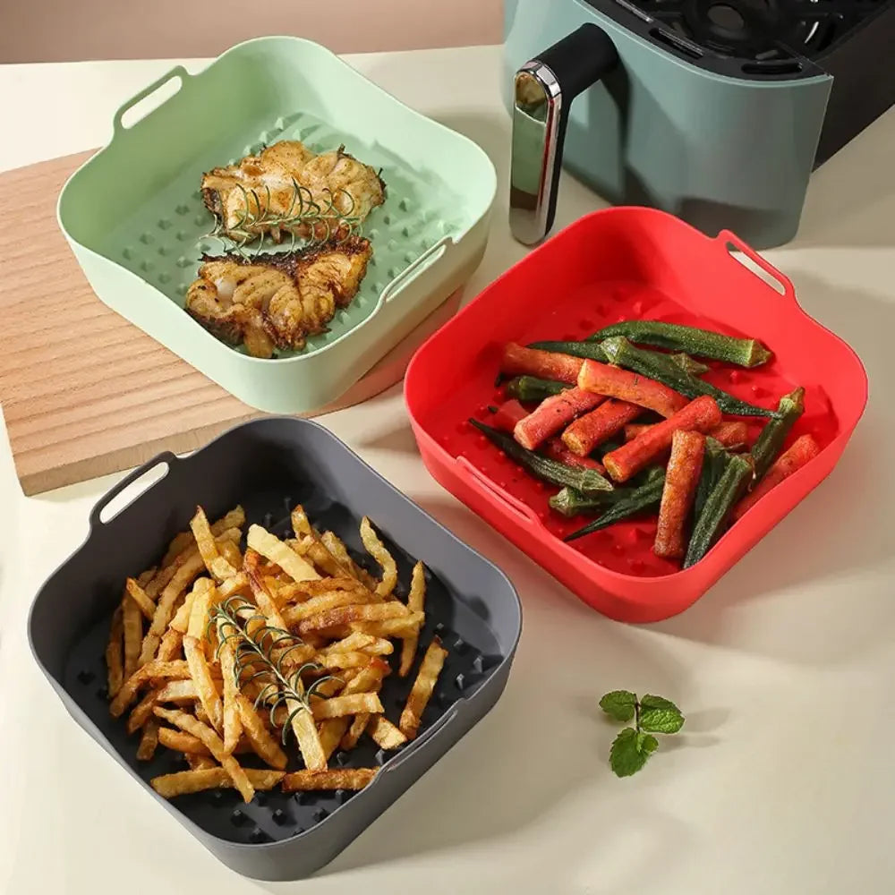 Silicone Air Fryer Baking Pan Liner | High Temp Resistant | Reusable Mat