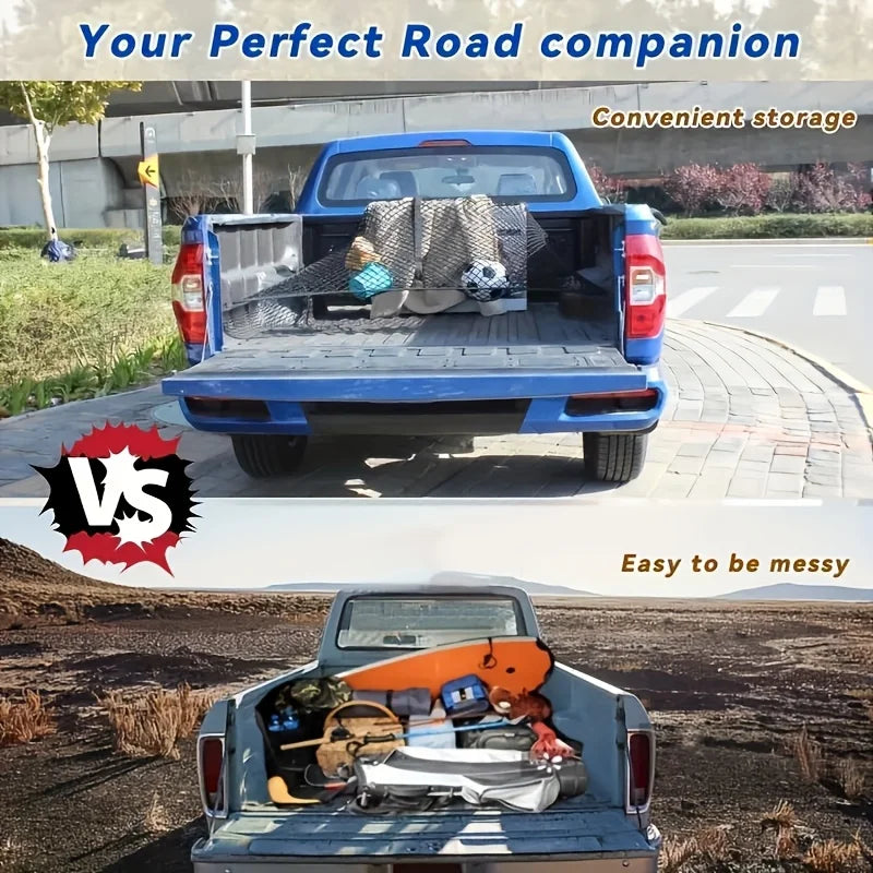 Multi-functional Elastic Cargo Net for Truck Trunk - High Strength, Flexible