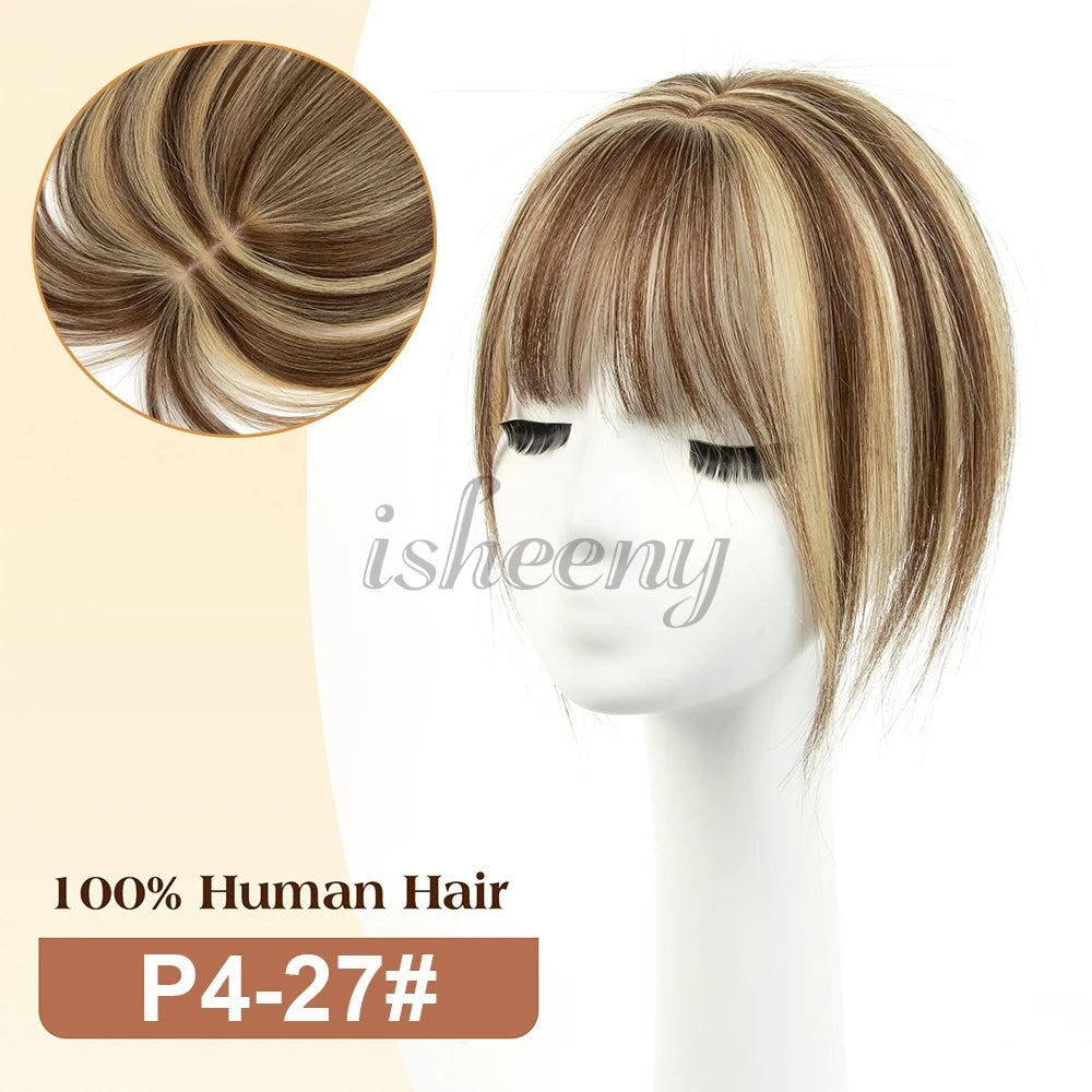 Human Hair Toppers 5x9cm Base Net 20cm Natural Look Hairpiece