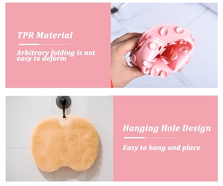 Silicone Foot Scrubber Brush Pad with Suction Cups for Bath Massage