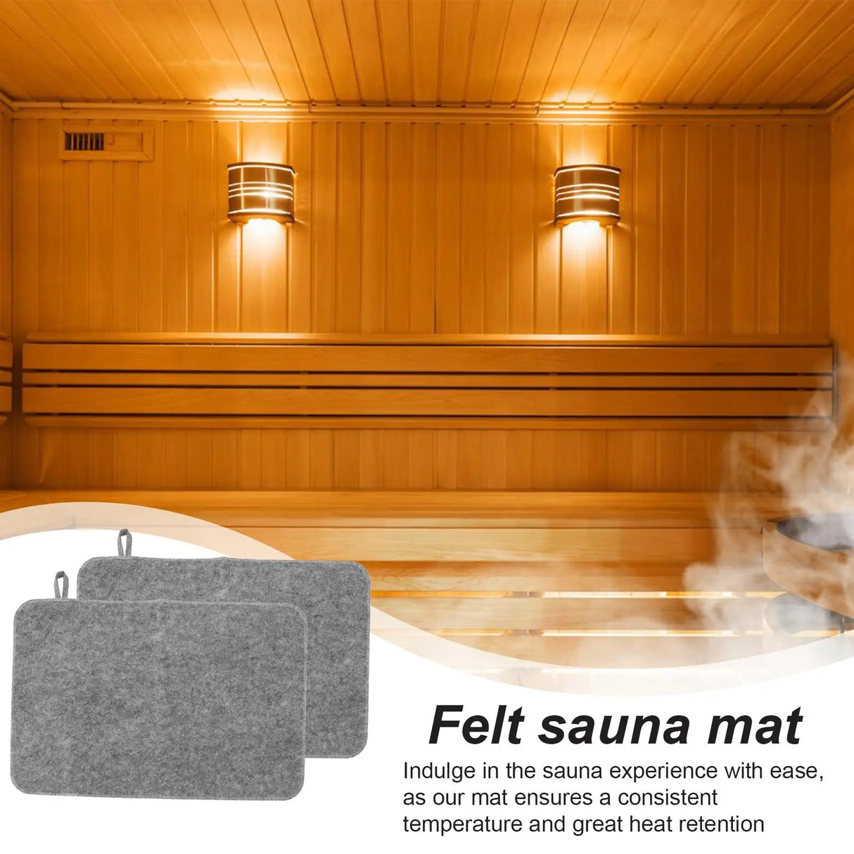 Sauna Mat Set 50x33cm 2pcs Water Absorbent Heat Insulation Cushion