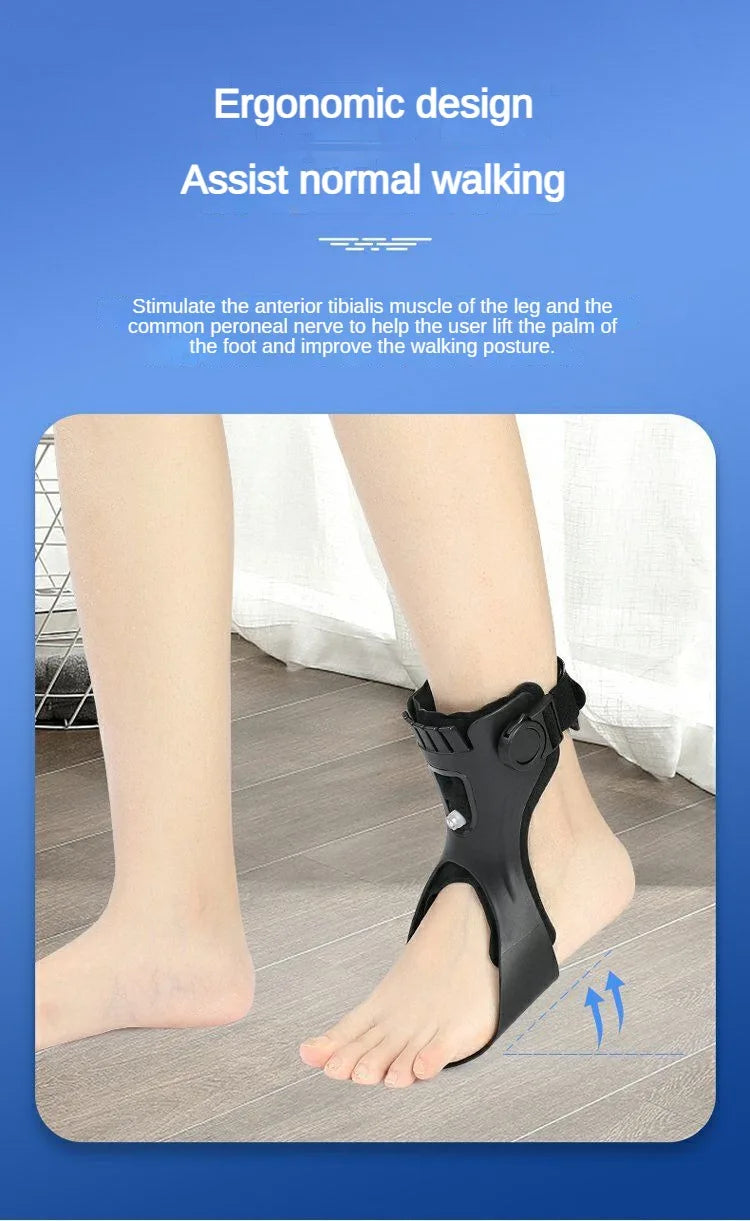 Drop Foot Brace AFO Ankle Support Adjustable Buckle for Stroke Recovery