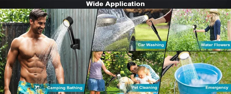 Portable Camping Shower Set with 20L Bucket and Rechargeable Shower Head