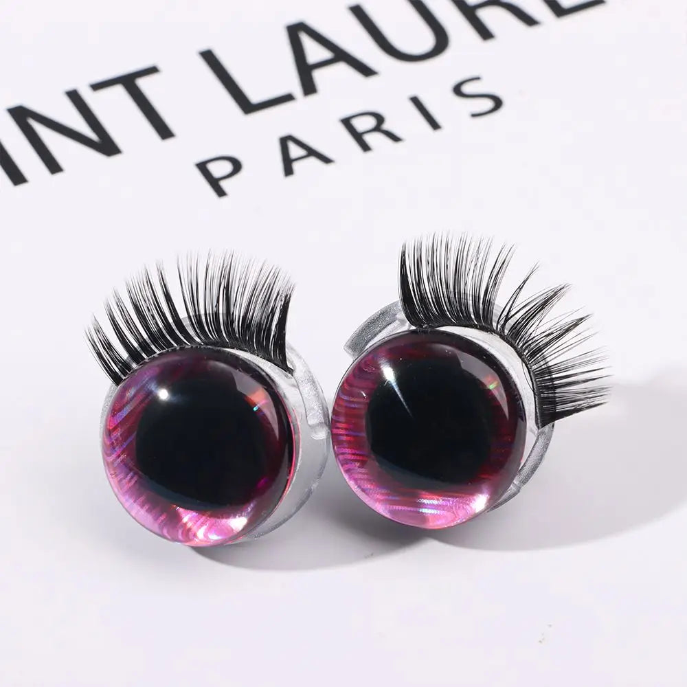 3D Glitter Doll Safety Eyes 20MM with Eyelash for Crochet Toys 1 Pair