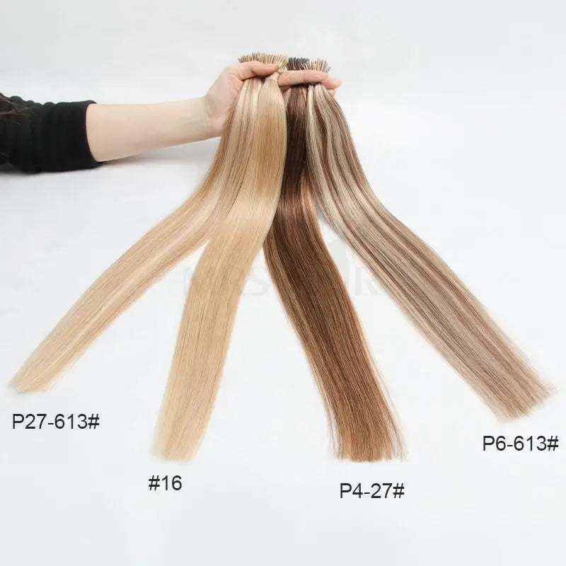 I Tip Hair Extensions Real Human Hair 30g/pack Microlink Capsules 14"