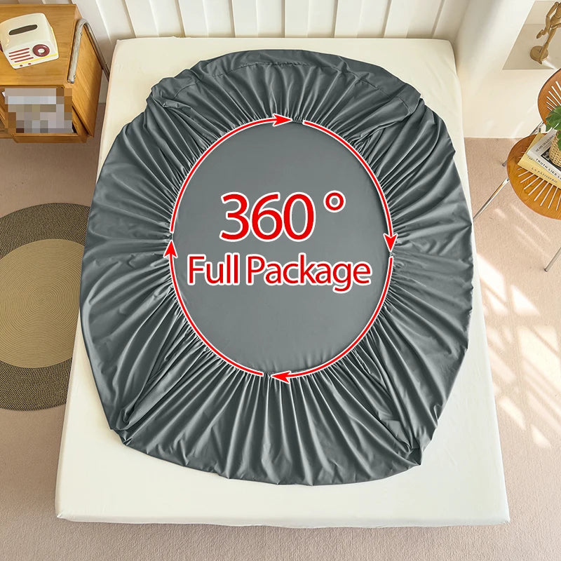 Fitted Bed Sheet 90/120/150/180x200 cm Solid Color Mattress Protector - Cozy Bed Sheets