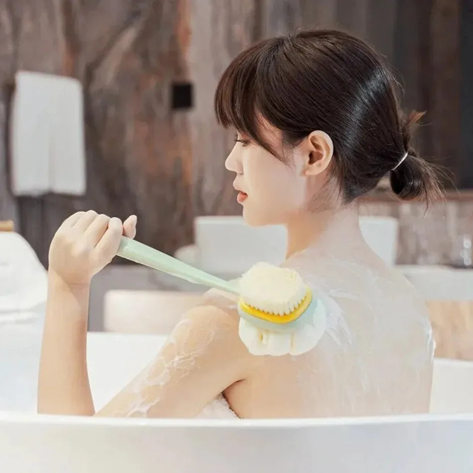 Loofah Back Scrubber Long Handle Exfoliating Bath Brush for Women