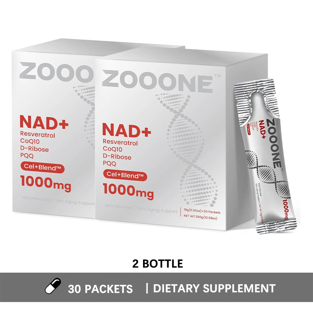 NAD 1000mg Liquid Supplement Packets with Nicotinamide Riboside & Resveratrol