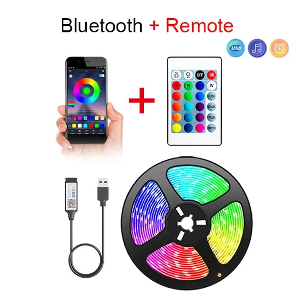 Bluetooth LED Strip Lights 5050 SMD Smart Remote Control Flexible Tape