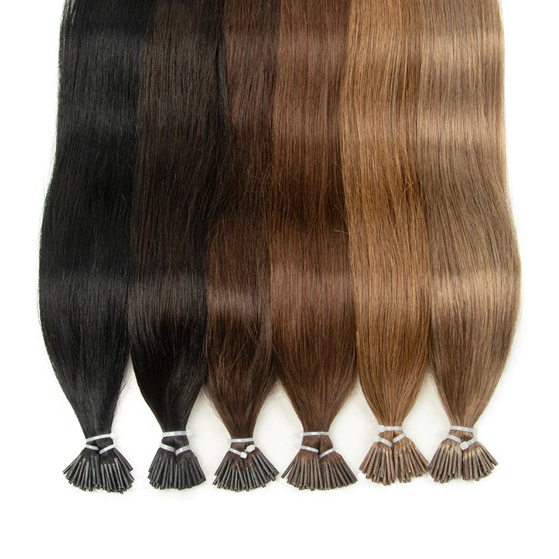 I Tip Hair Extensions Real Human Hair 30g/pack Microlink Capsules 14"
