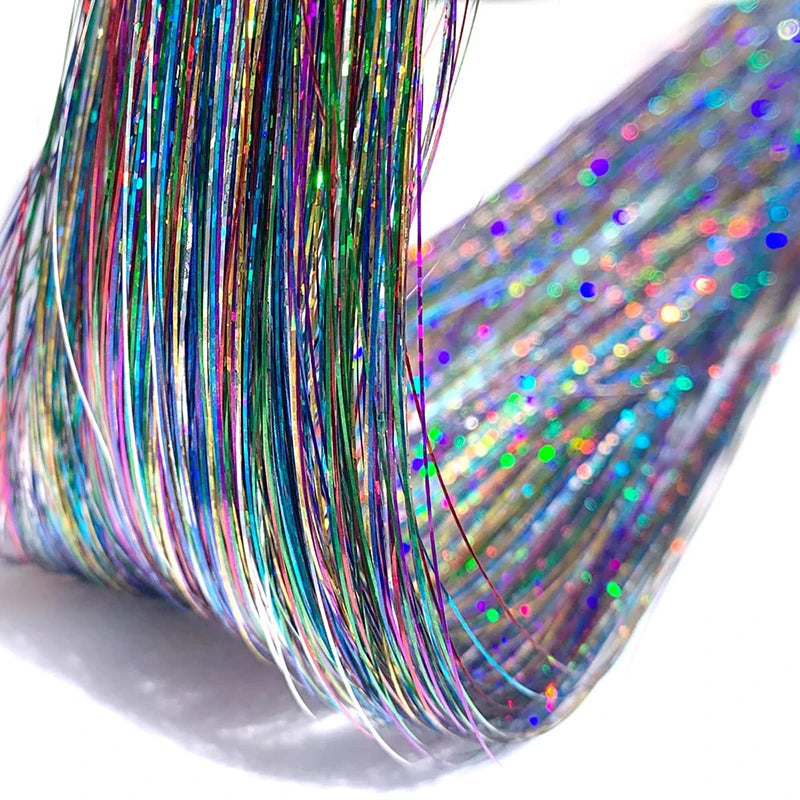 Rainbow Hair Tinsel Kit - Colorful Glitter Extensions for Braiding - 66 Strands