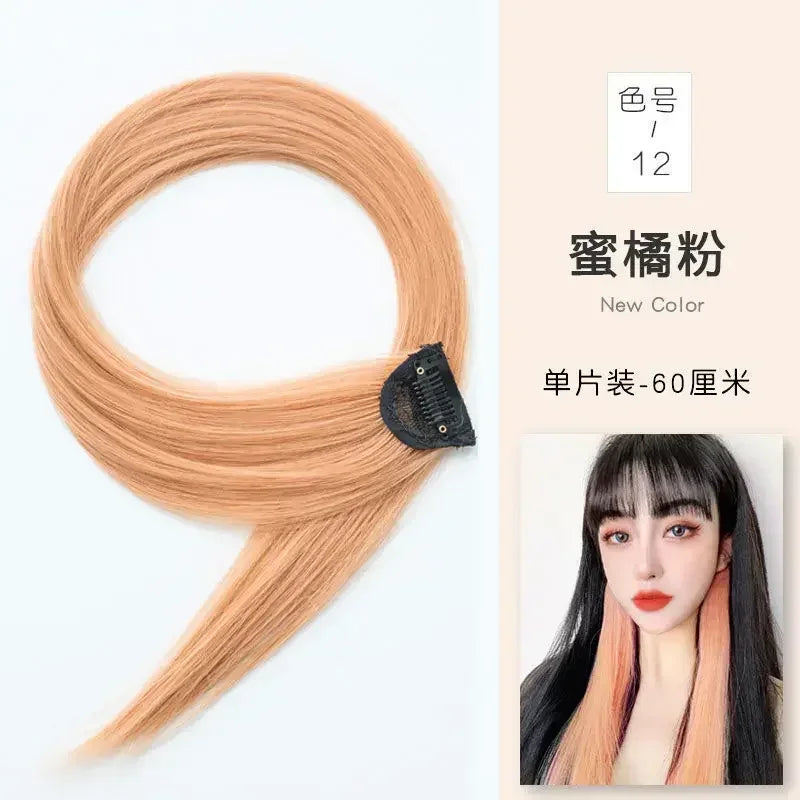 60cm Clip In Hair Extensions Synthetic Long Straight Hairpiece Accessories
